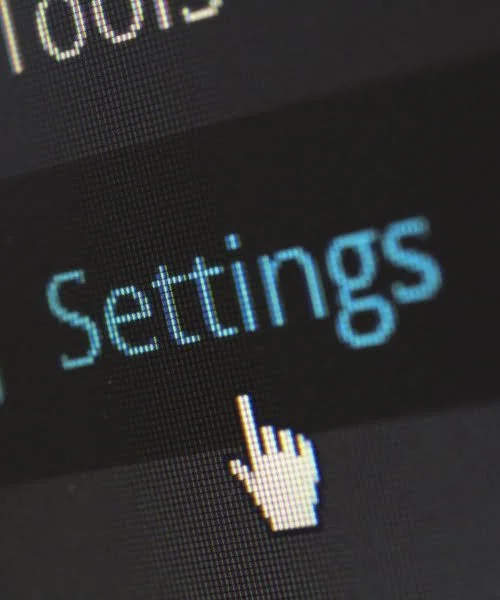 Detailed view of a settings icon, denoting Advanced Solutions' meticulous website maintenance service.