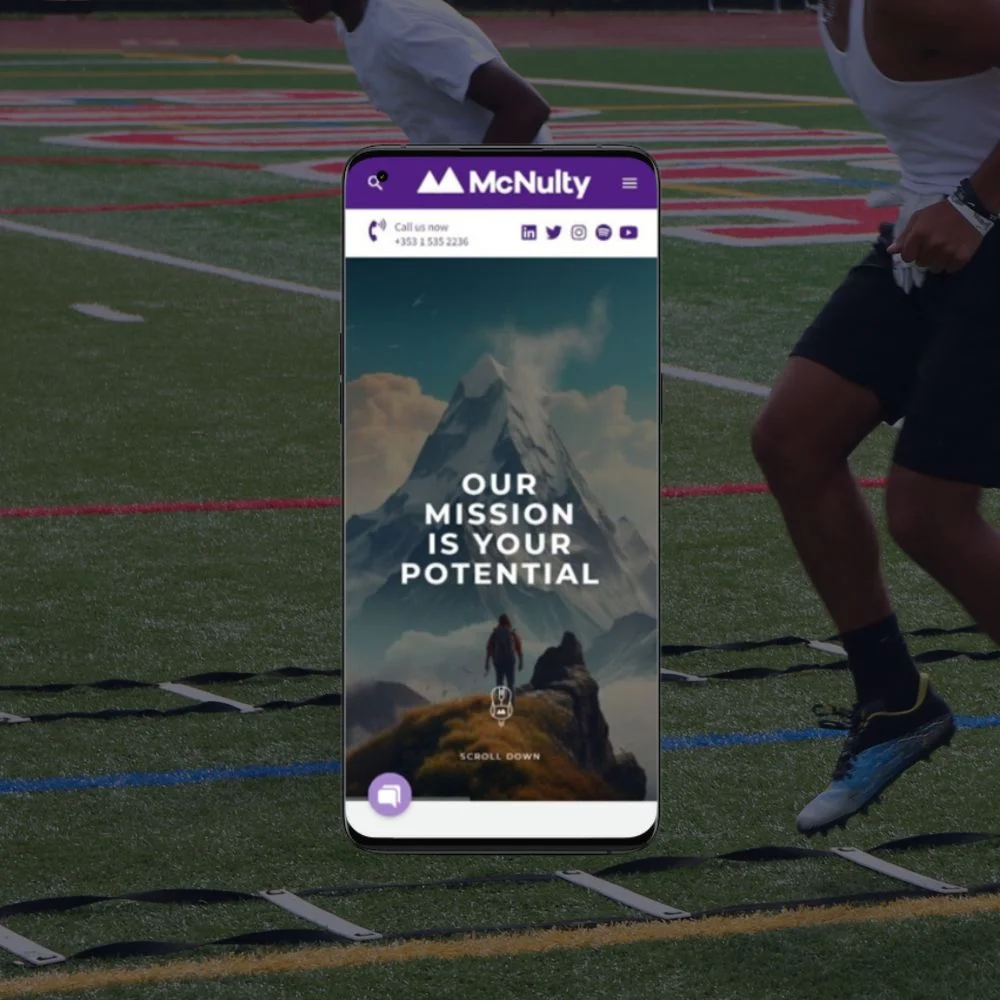 Mobile view showcasing website design for executive coaching services